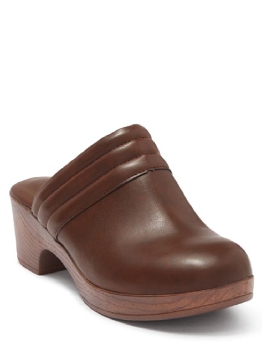 b.o.c. Vegan Leather Brown Clog Mules Slip-On Heels — Size US 7